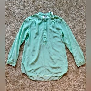 Amanda Uprichard 100% Silk Made in USA Mint Green Women's Blouse XS Petite